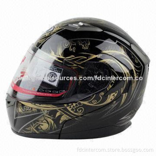 Black Bluetooth Intercom for Motocross Helmets, Supports Voice Dialing